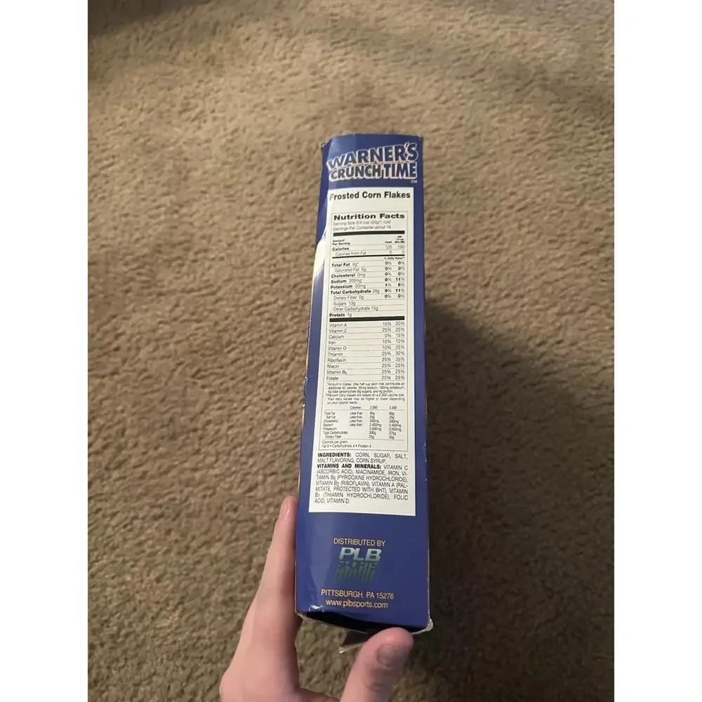 Kurt Warner Warner's Crunch Time Opened Cereal‎ Box,  St. Louis Rams